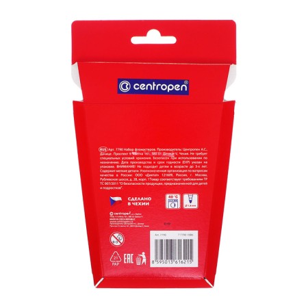 Fleeters 10 colors, 1.8 mm Centropen 7790 "Penguins", plastic envelope, washed off-8