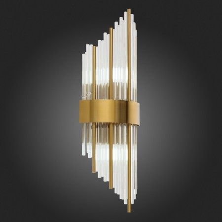 Wall lamp ST LUCE. SL1158.301.02. Nitido. 2x60 watts, E14, 20x54 cm, brass color-2