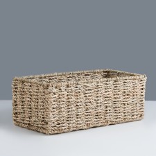 Rectangular wicker basket, 30x15x1 cm, algae