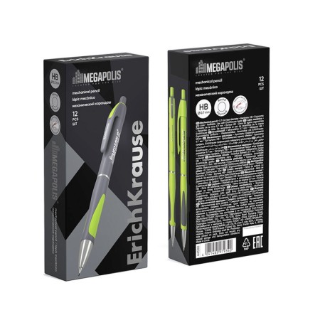 Mechanical pencil Erichkrause "Megapolis Concept", NV, Grifel D = 0.7 mm, rubber emphasis, in the box, neon case-6