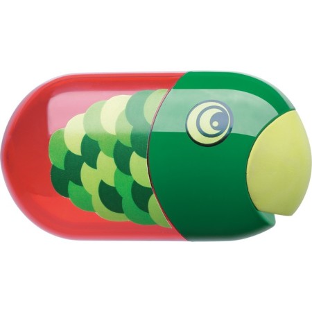 Plastic grinder with Faber-Castell Animals Eraser, 2 holes, container, mix-1