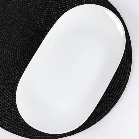 Oval porcelain oval porcelain, 28 × 16 cm, white color-1