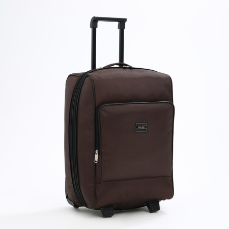 Small 20 suitcase "," Cartes factory ", lightning department, extension, external pocket, 2 wheels, brown color-1