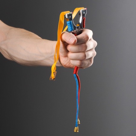 Metal slingshot "Spider", multi -colored, in a braid-2