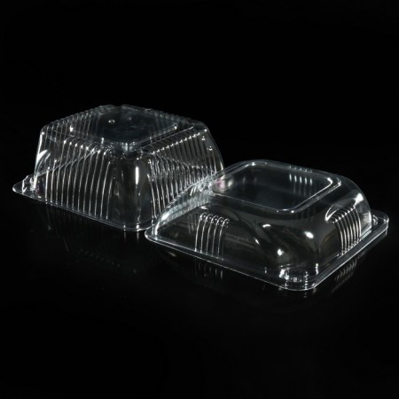 The plastic disposable container with an insoluble lid IP-9A, 350 ml, 13 × 13 × 7.5 cm, 450 pcs/un-3