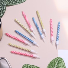 Unsuched candles for the spiral cake, set: 10 pcs and 10 stands