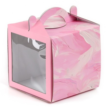 Confectionery box with a window, a chest, “delicate colors”, 20 x 20 x 20 cm-1