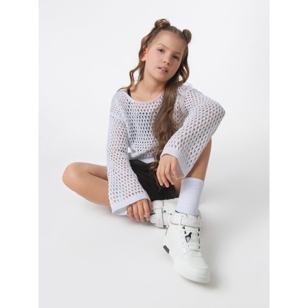 Sweater Children's Amarobaby Lattice, height 134 cm, white color-7