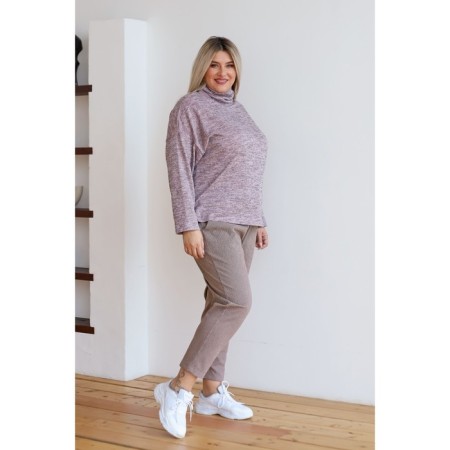Female trousers, size 62, brown color-6