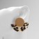 Earrings Plastic "Tanzania" semicircle beige leopard, colored