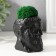 Concrete Kashpo "Prometheus" height 6.5 cm, width 5 cm black with moss (moss green. Stabil)