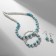 Set 3 objects: earrings, beads, bracelet "Nut", beads No. 8, milk-blue color, 42 cm