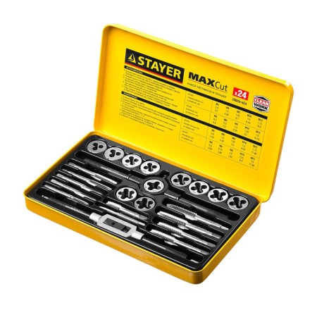 Set of taps and dies Stayer Master, taps 11pcs, dies 11 pcs, 24 items-1