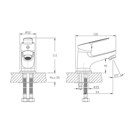 Mixer for the Rush Crete CR3535-11 sink, single-leaf, chromium-1