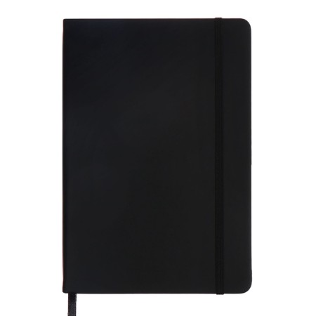 Leduced Diary A5, 140l, Cage, leatherette, elastic band, yellow cut, black