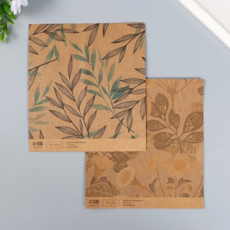 Scrapbooking paper bilateral craft "Flora" density 180 g 15.5x17 cm-1