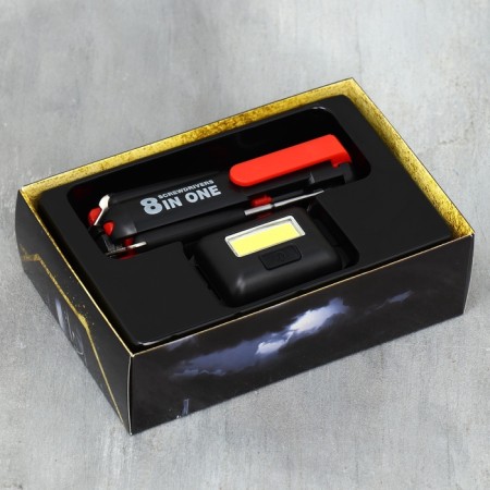 A set of auto accessories 2 in 1 "Golden Driver": a multi -tunnel and a flashlight on the head-4