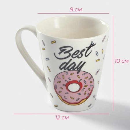 Porcelain shade "Donuts", 320 ml, white color-2