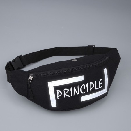 Board waist, textile Principe, 35 x 12 x 5 cm, reflector. stripes, lightning departure, black-2