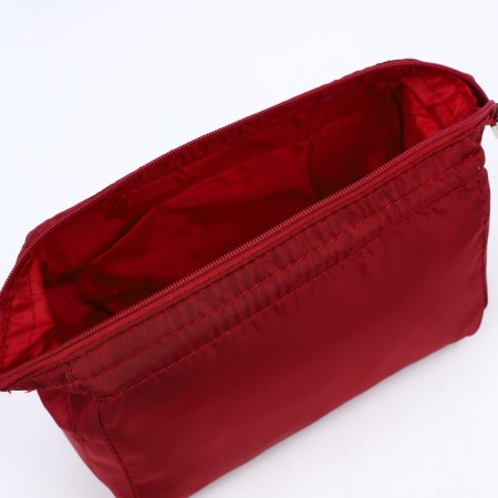 Cosmetic bag with lightning, burgundy color-2