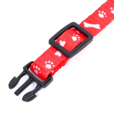 Collar "paws-capacity" with a bell, kapron, 30 x 1 cm, red-4