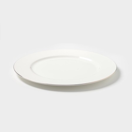 Plate "Golden Line", D = 27 cm, bone porcelain, white-1