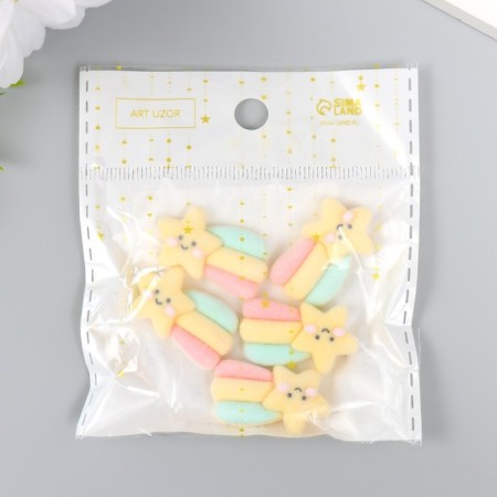 Decor for creativity velvet spraying "Star Smail with Rainbow" 0.6x1.8x2.5 cm-3