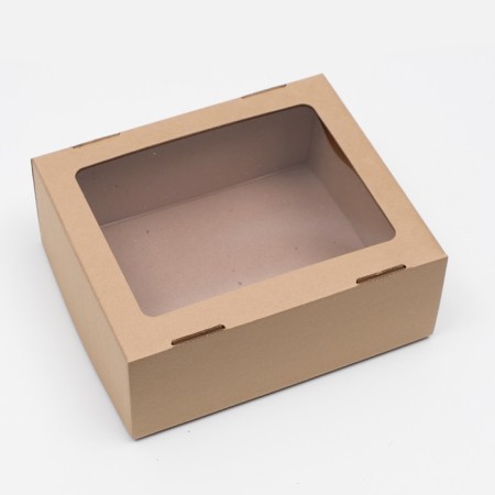 Box the team. lid, "brown" with a window 25 x 21 x 10 cm-1