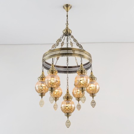 Suspended chandelier Citilux "Cairo" CL419163, 56x56x100 cm, 7x75W, e27, brown color-12