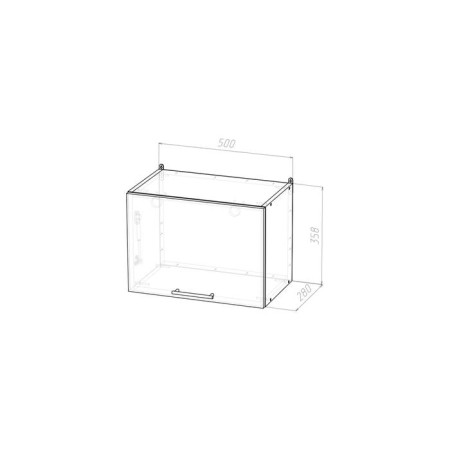 Cabinet hinged lira 500x300x360 with lifting door white/quado shimo bright-1