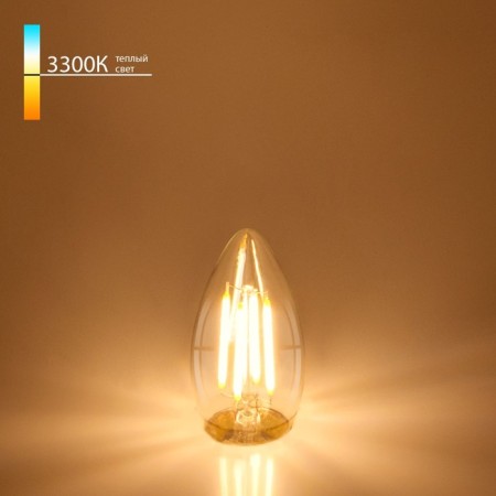 Filament LED lamp "Candle" C35 Elektrostandard, 35x35x95 mm, 9W, E27, 1000lm, 3300K