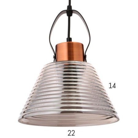 Lamp Bayerlux 88504/1 E27 40W Black-gold copper 22.5x22.5x27-127 cm-2