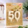 Candle in the cake anniversary "line" (set 2 in 1), number 50, pearl, 6.5 cm
