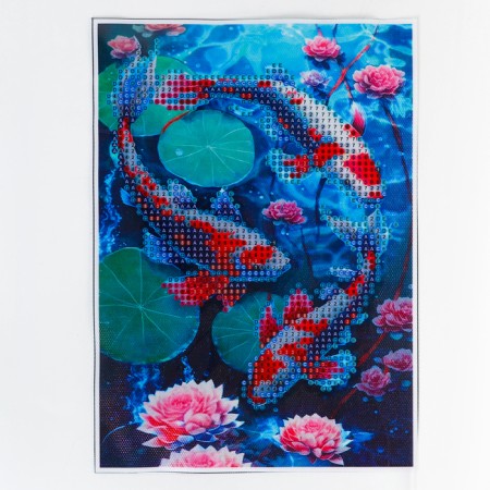 Diamond mosaic with partial filling on the canvas "Karpa", 15 x 21 cm-1