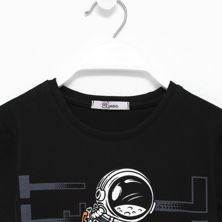 T -shirt for a boy, black color, height 104 cm-1