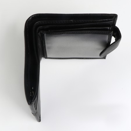 Male purse on the button, separation for SIM cards, black color-3