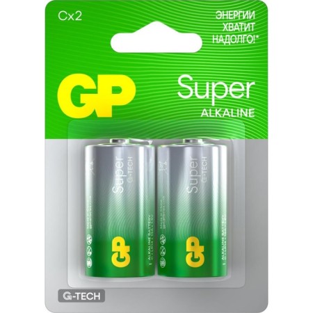 Battery alkalin GP 14AA21-2CRSBC2, C, LR14-2BL, 1.5V, blister, 2 pcs.