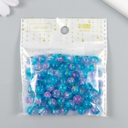 Beads for creativity plastic "Lapled lilac-blue bubble" set of 20 g 0.8x0.8x0.8 cm-3