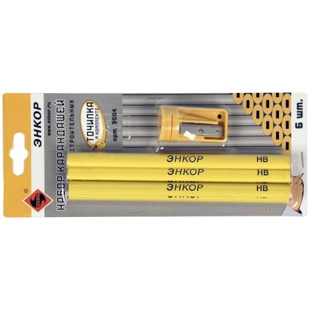 A set of building pencils Encor 3684, with a grinder, 6 pcs.