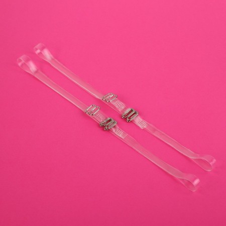 Straps silicone, fittings metal, 0.5 cm, 37 cm, steam, color transparent-2