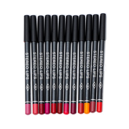 A set of cosmetic, waterproof pencils for lips of 12 shades-1