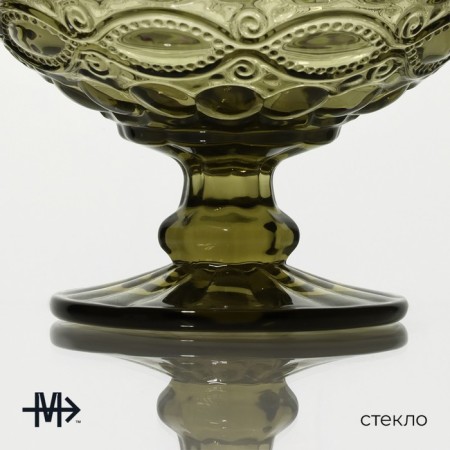 Glass Glass Magistro "La-Channel", 350 ml, 12 × 10.5 cm, green color-1
