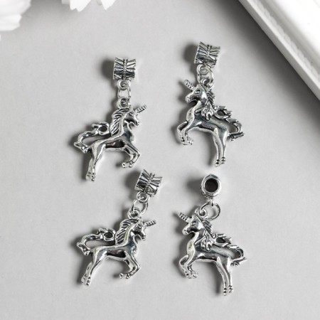 Bale with a suspension metal for creativity "Unicorn" silver 3.6 cm-1