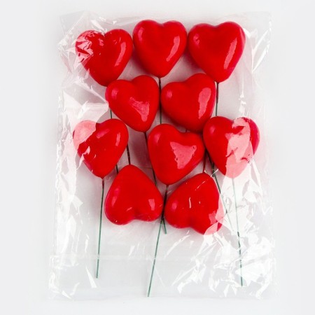 A figure for crafts and decor on the wire "Heart", a set of 10 pcs., Size 1 pc. - 4 × 2.5 × 10 cm-2