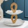 Ceramic 2-tier share of the Susan, 25 × 20 × 27 cm, white color, white
