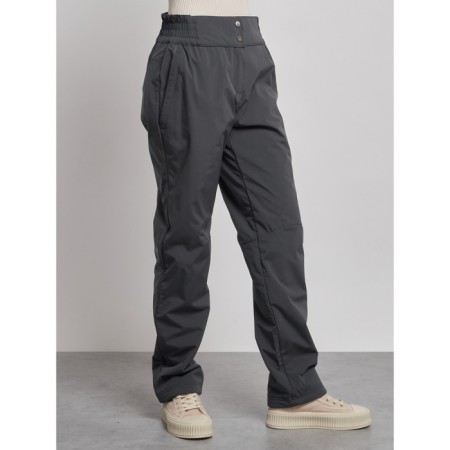 Warmed female trousers, size 50, gray color-11