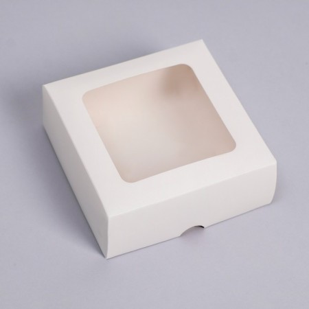 The box is folding, the lid is, with the window, white, 13 x 13 x 5 cm-1