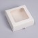 The box is folding, the lid is, with the window, white, 13 x 13 x 5 cm