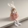 Interior doll "Angel in a flower dress in a hat with ears" 5.5x7x19.5 cm