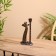 Giraphic candlestick aluminum 14.5x9.5x24 cm